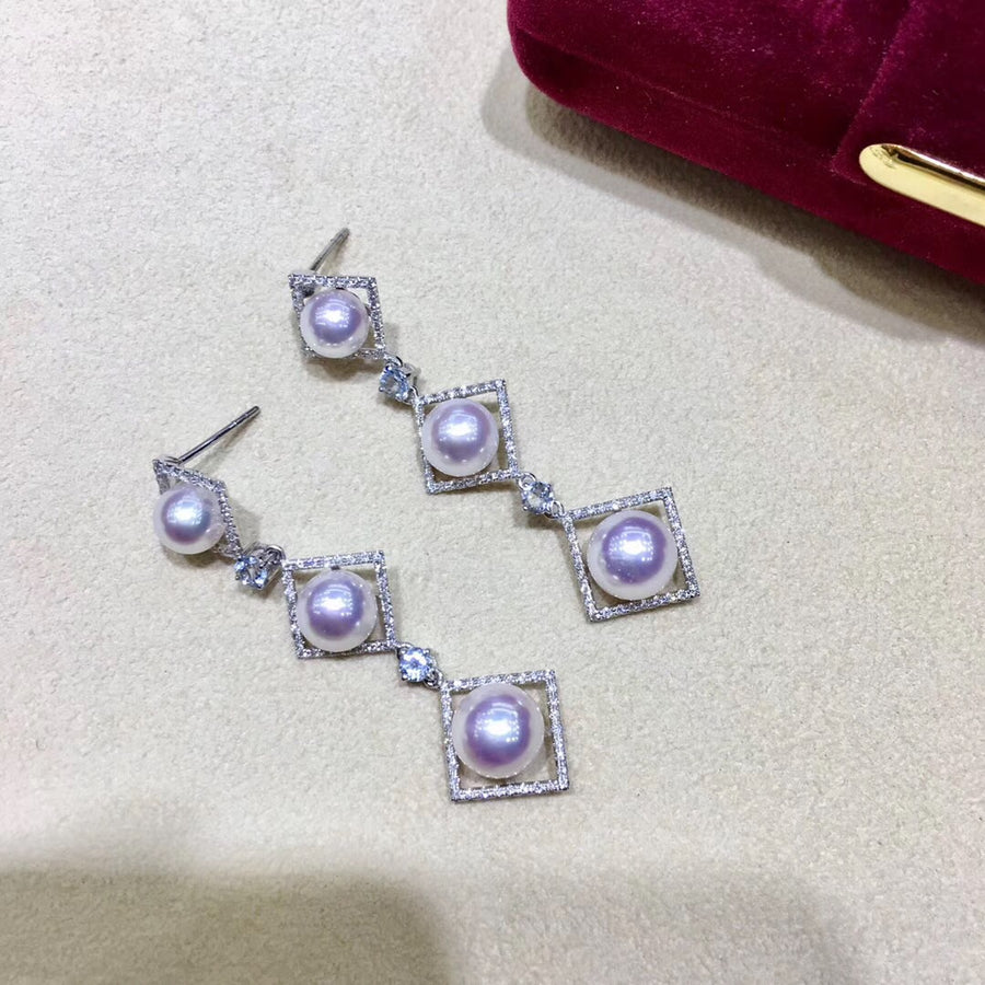 Diamond Akoya Pear Earrings