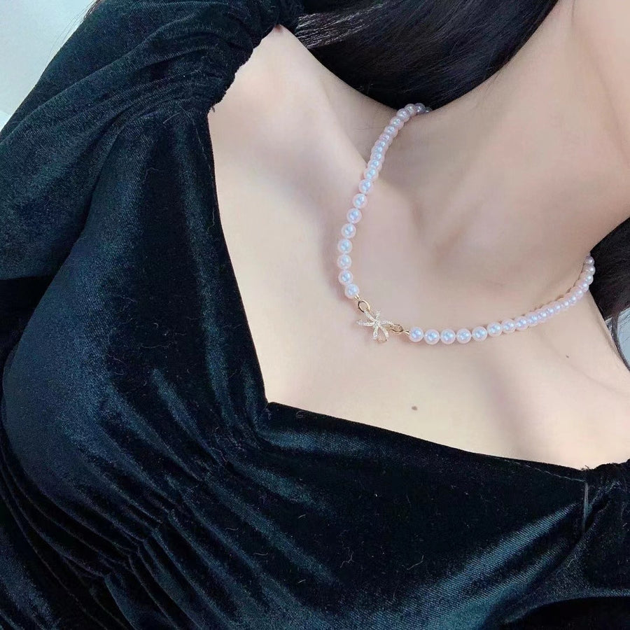 Diamond & Akoya pearl Necklace