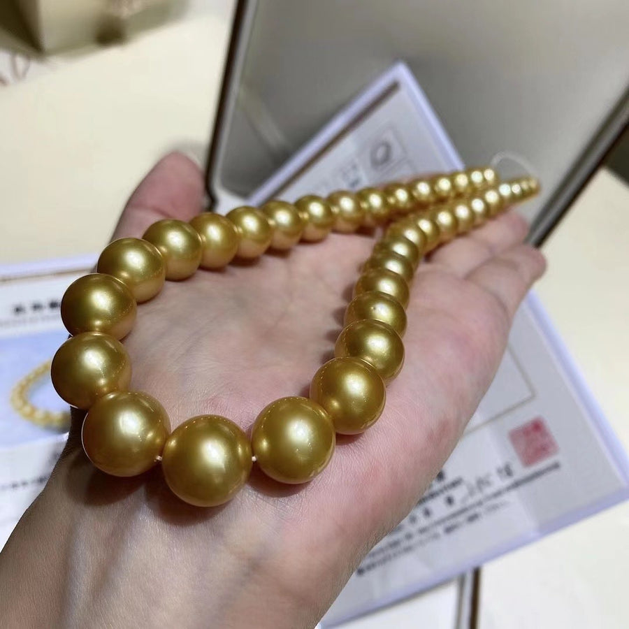 Chakin | 10-13.7mm Golden south sea pearl Necklace