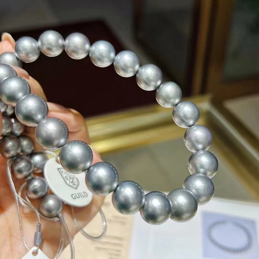 Platinum Grey | 11.0-13.4mm Tahitian pearl Necklace