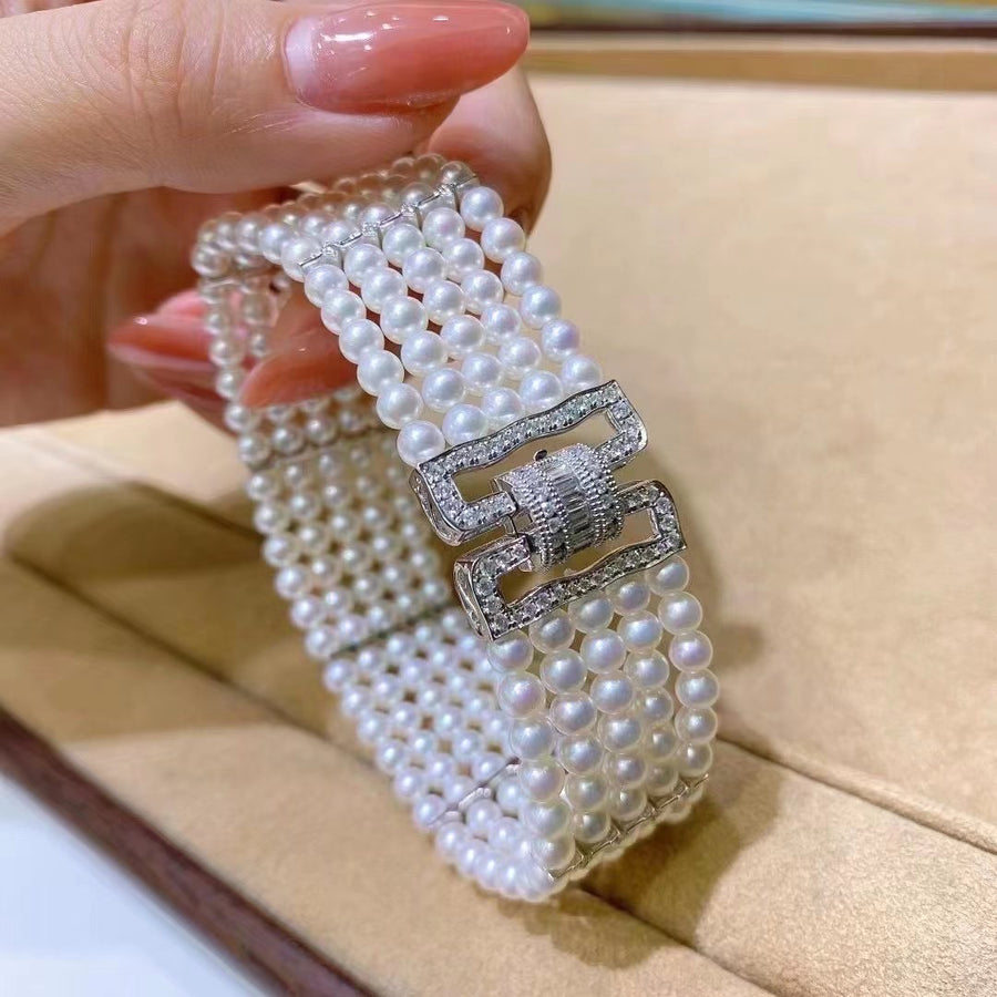 Diamond & Akoya fresh water pearl Bracelet
