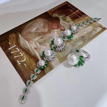 Diamond & South Sea pearl Bracelet & Ring Set