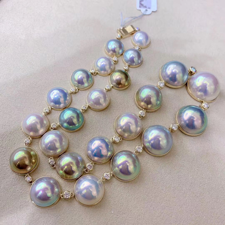 Diamond & MABE pearl Necklace