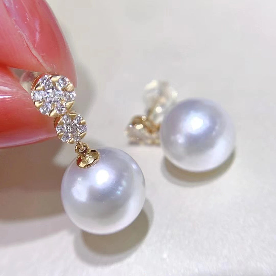 Diamond & South Sea pearl Earrings