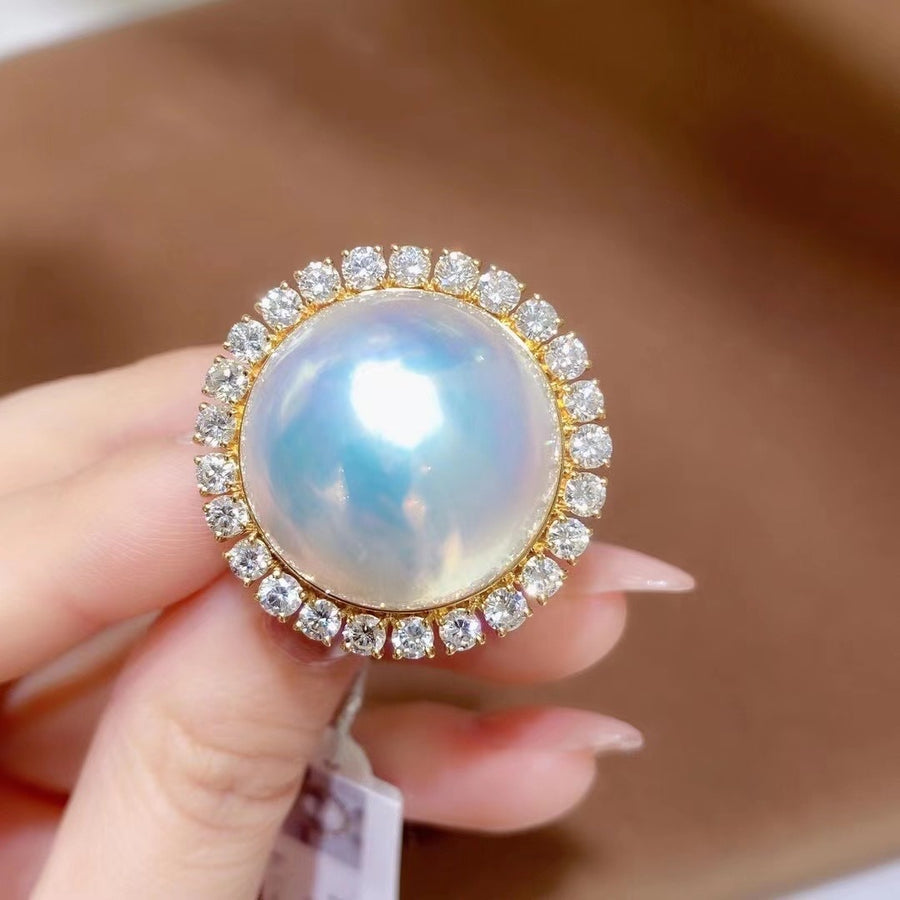 Diamond & MABE pearl Ring