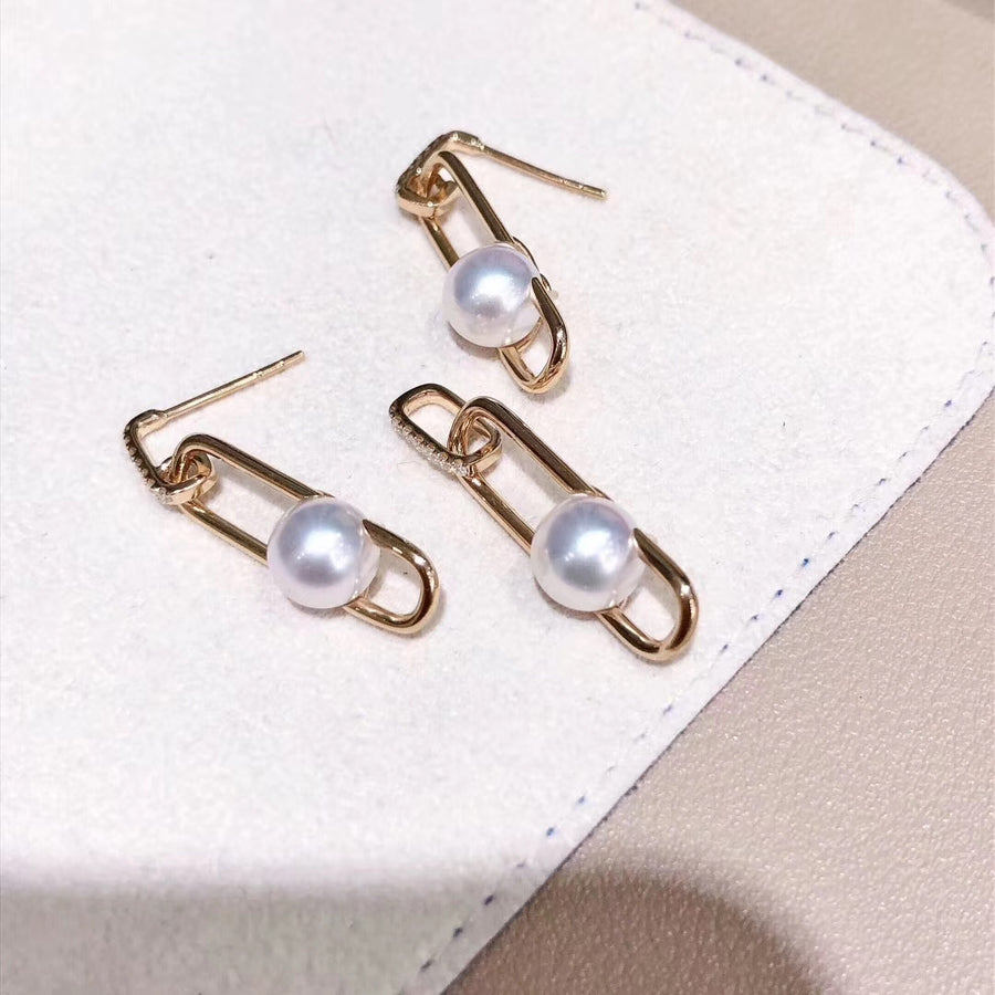 Akoya pearl ear studs /pendant/set