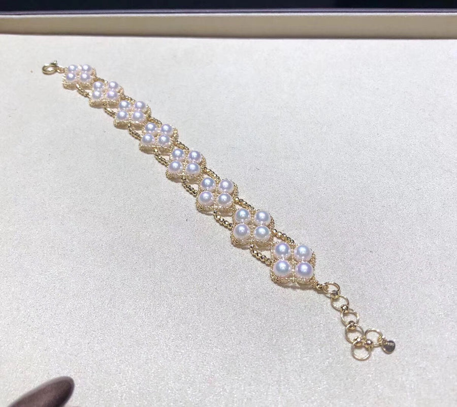 Gold Lace Akoya Pearl Bracelet