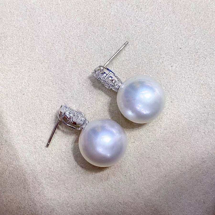 Diamond & South Sea pearl Earrings – ANNIE CASE FINE JEWELRY