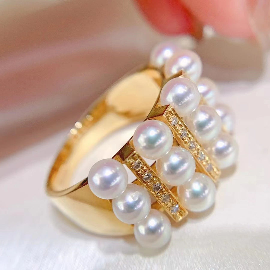 Diamond & Akoya pearl Ring
