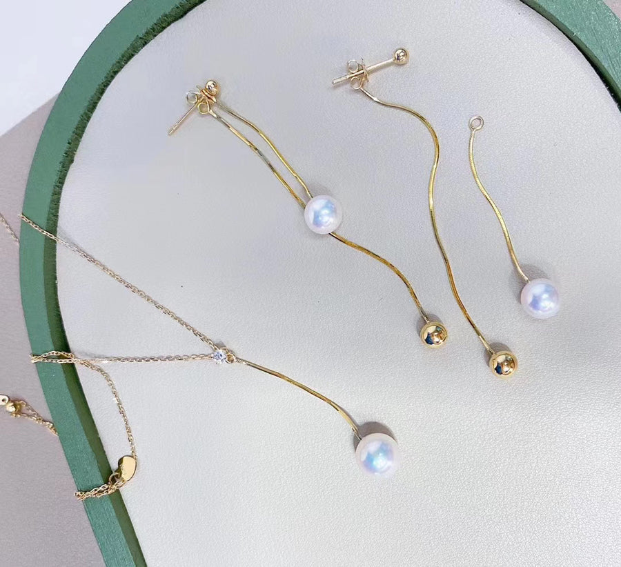 Akoya pearl Earrings & Necklace Set