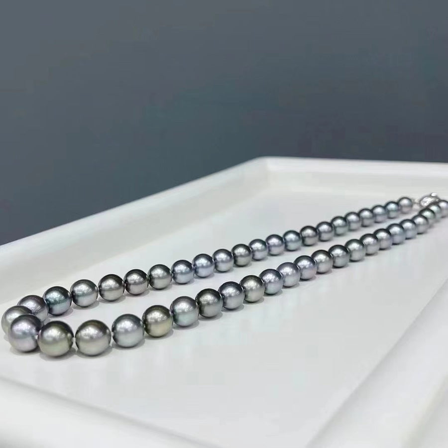 Platinum Grey | 8-10.5mm Tahitian pearl Necklace