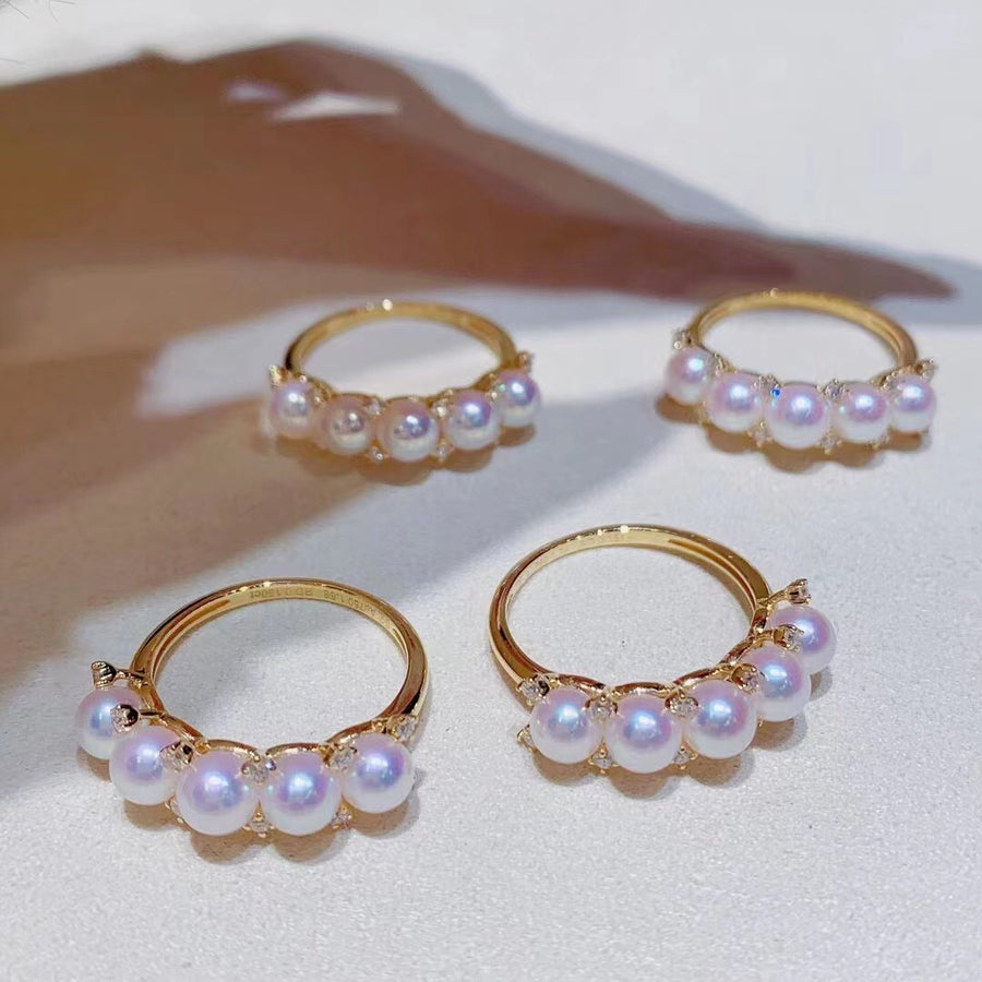 Diamond & Akoya pearl Ring