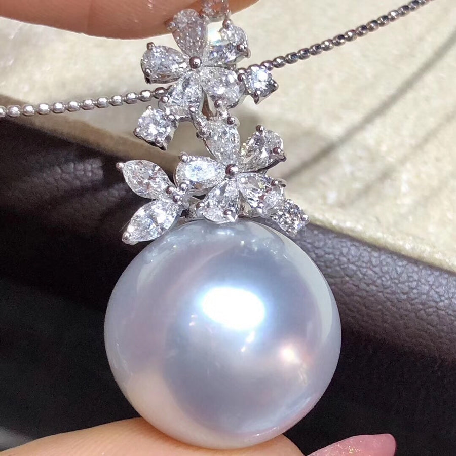 Secret Garden Diamond South Sea Pearl Pendant