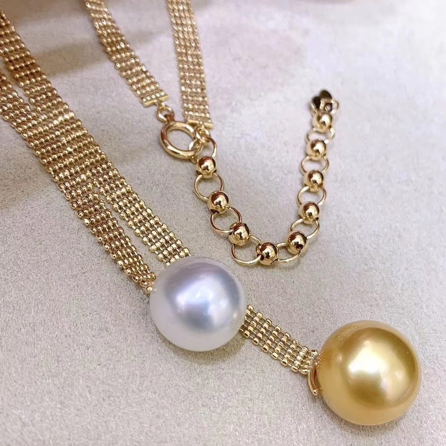 Double colors South Sea pearl Necklace