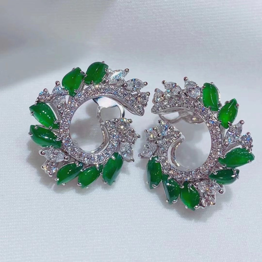 Jadeite & South Sea pearl Earrings