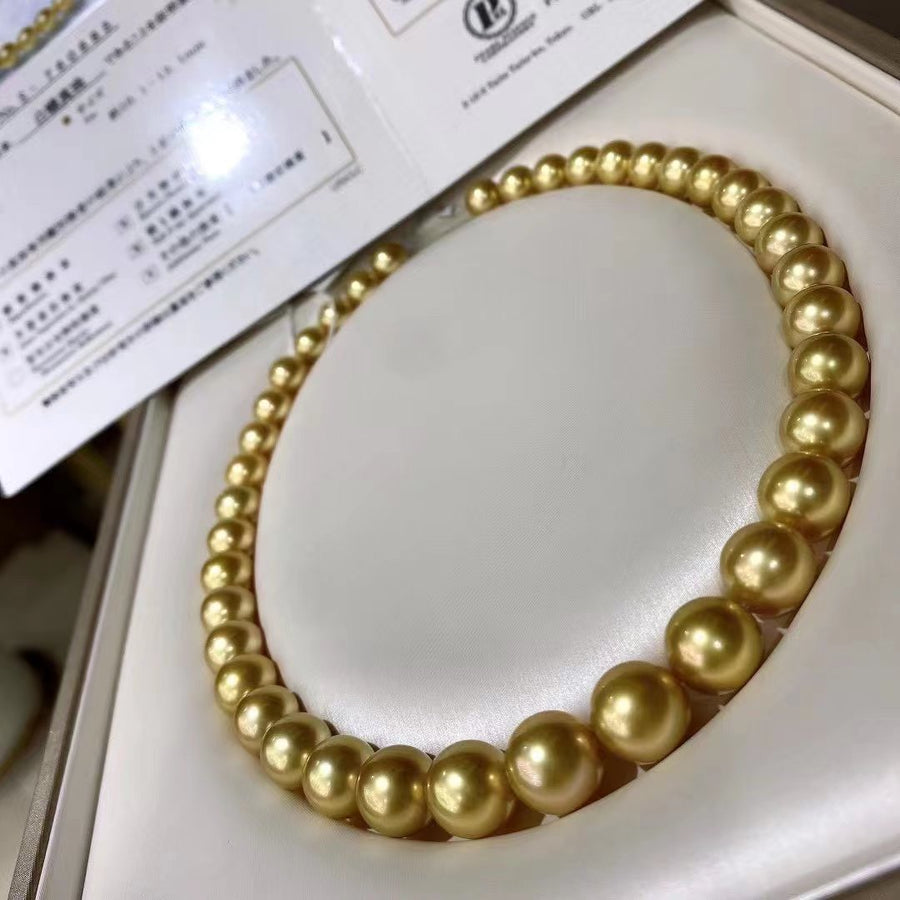Chakin | 10.1-12.1mm Golden south sea pearl Necklace