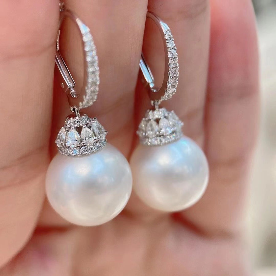 Diamond & South Sea pearl Earrings