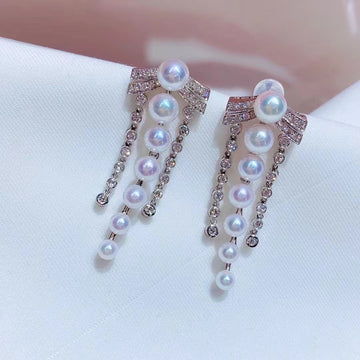 Diamond & Akoya pearl Earrings