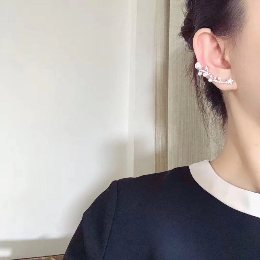 STAR |Akoya Pearl Earrings/ ear climbers