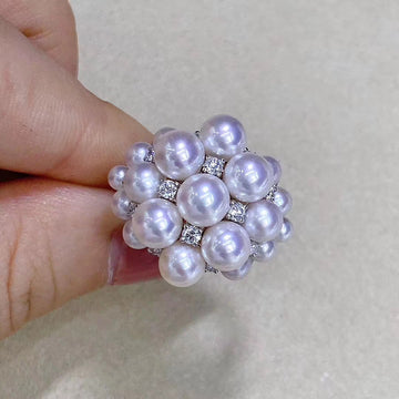 Diamond & Akoya pearl Ring