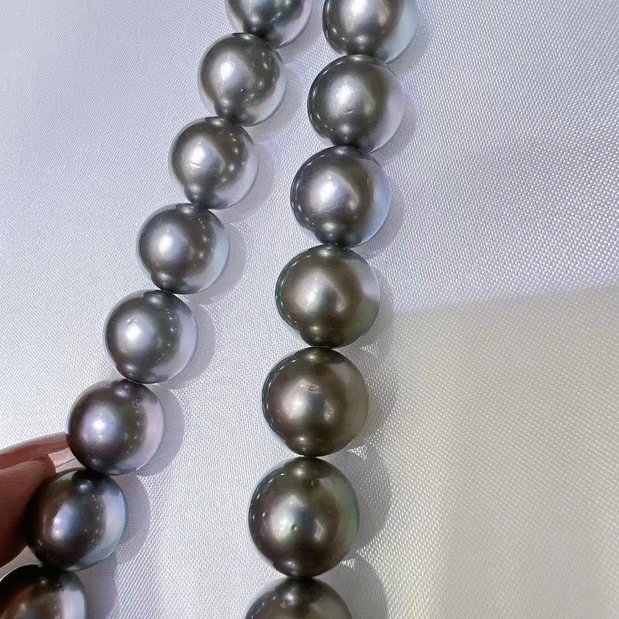 Ocean blue | 12-14.6mm Tahitian pearl Necklace