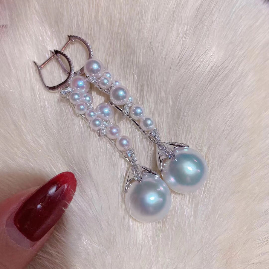 Akoya and south sea pearl earrings