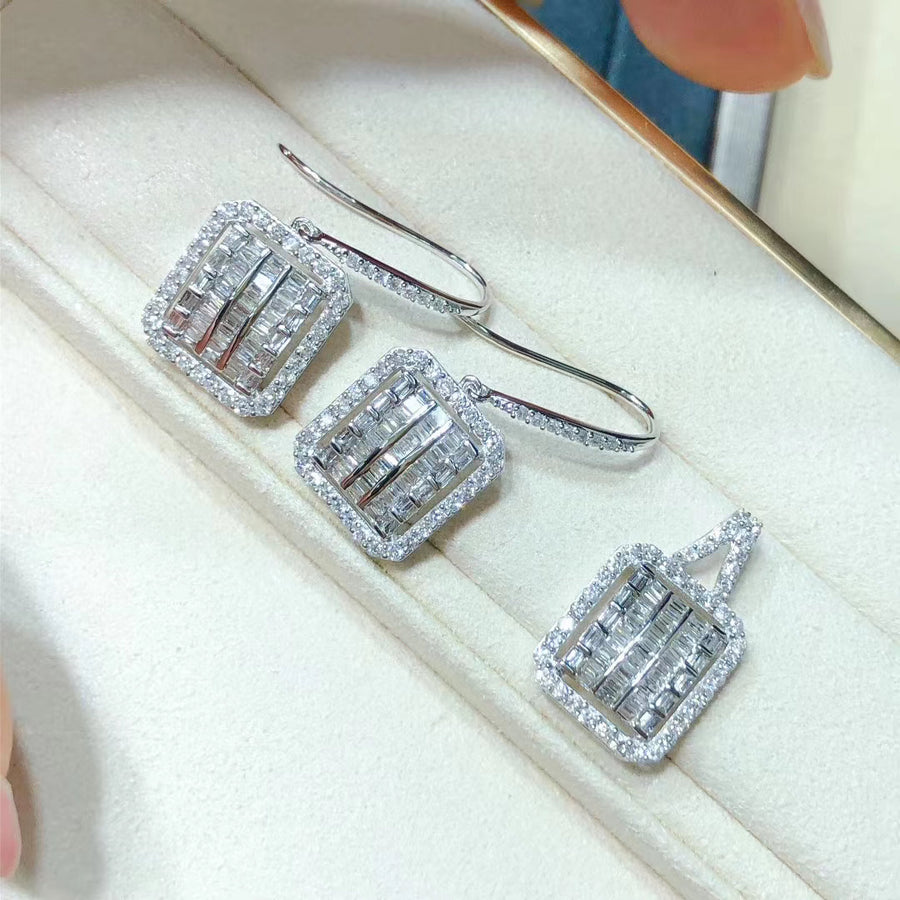 Diamond Earrings and Pendant Set
