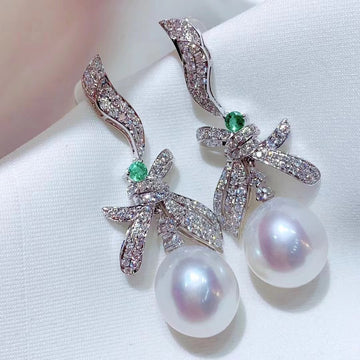 Diamond & South Sea pearl Earrings