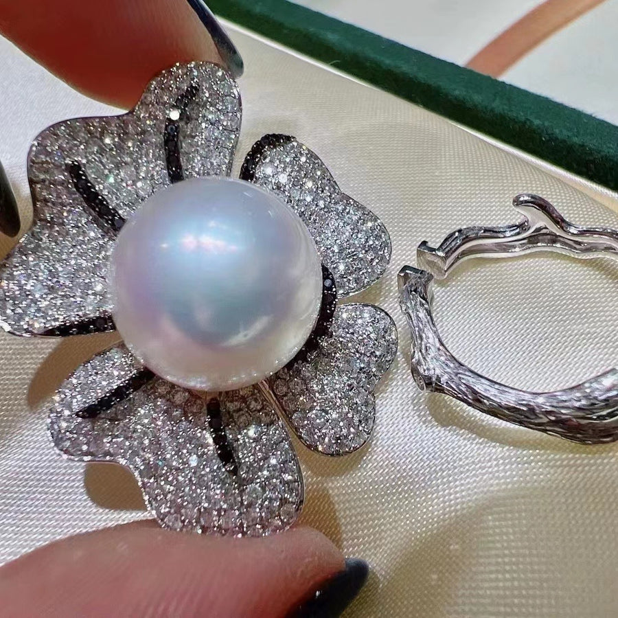 Diamond & South Sea pearl Ring/Pendant