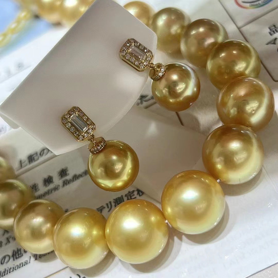 Chakin | 11-13.7mm South Sea pearl Necklace&Earrings Set