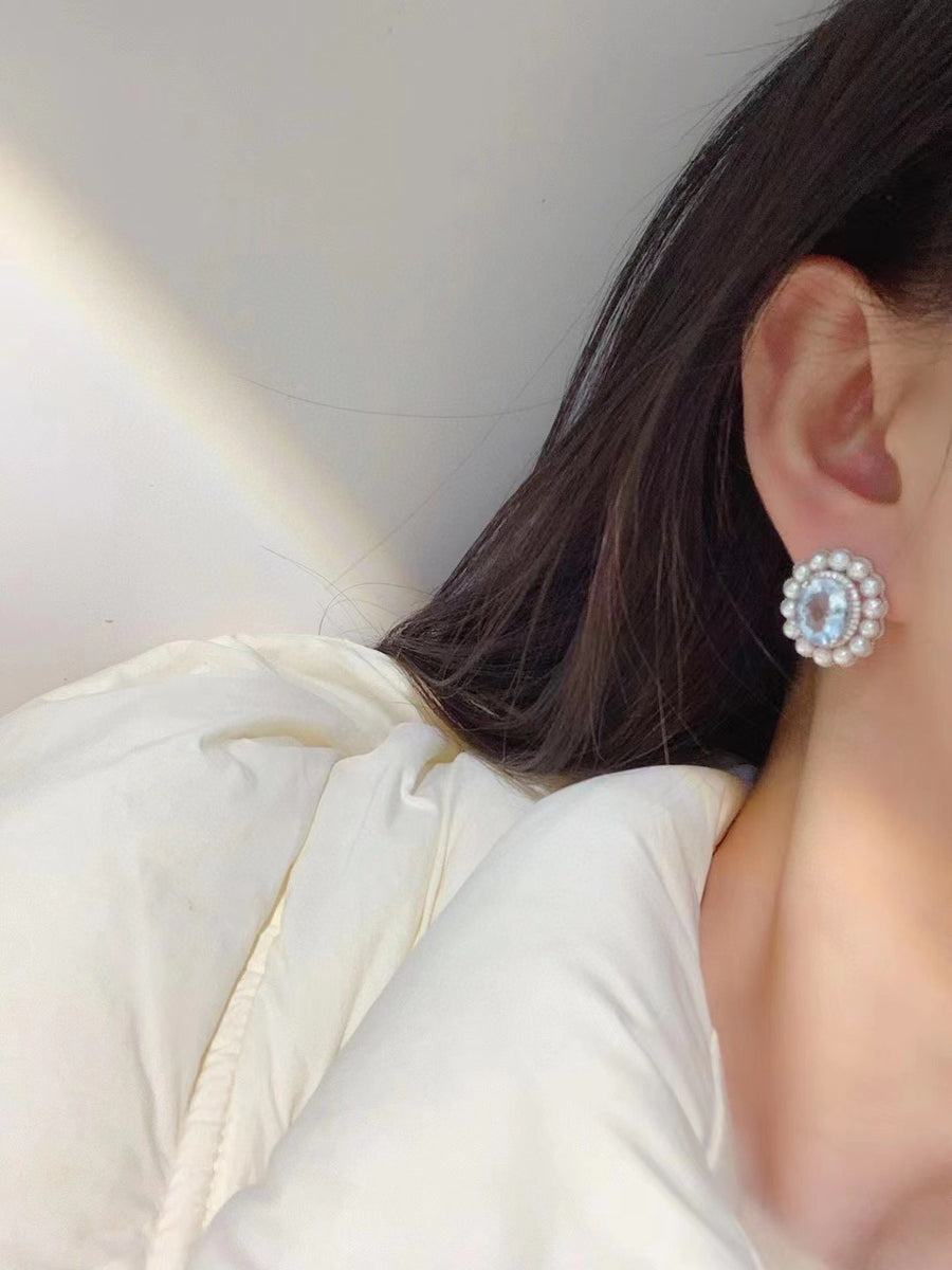 Aquamarine & Akoya pearl Ring/Pendant & Earrings