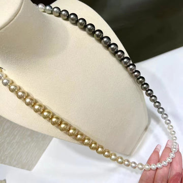 Four Season Colors | 7.0-11.9MM South Sea pearl & Tahitian pearl Necklace