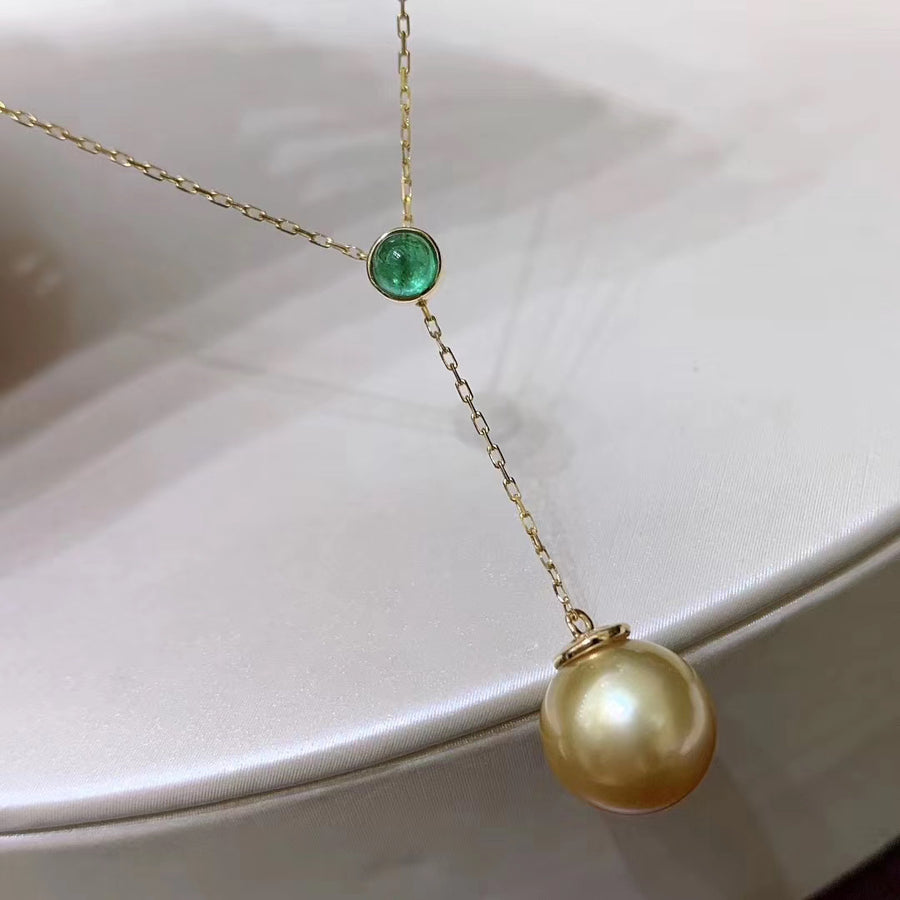Emerald & South Sea pearl Necklace