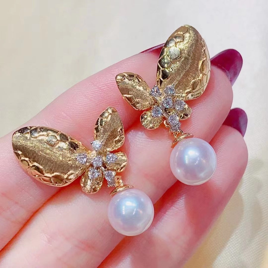 Diamond & Akoya pearl Earrings & Ring Set