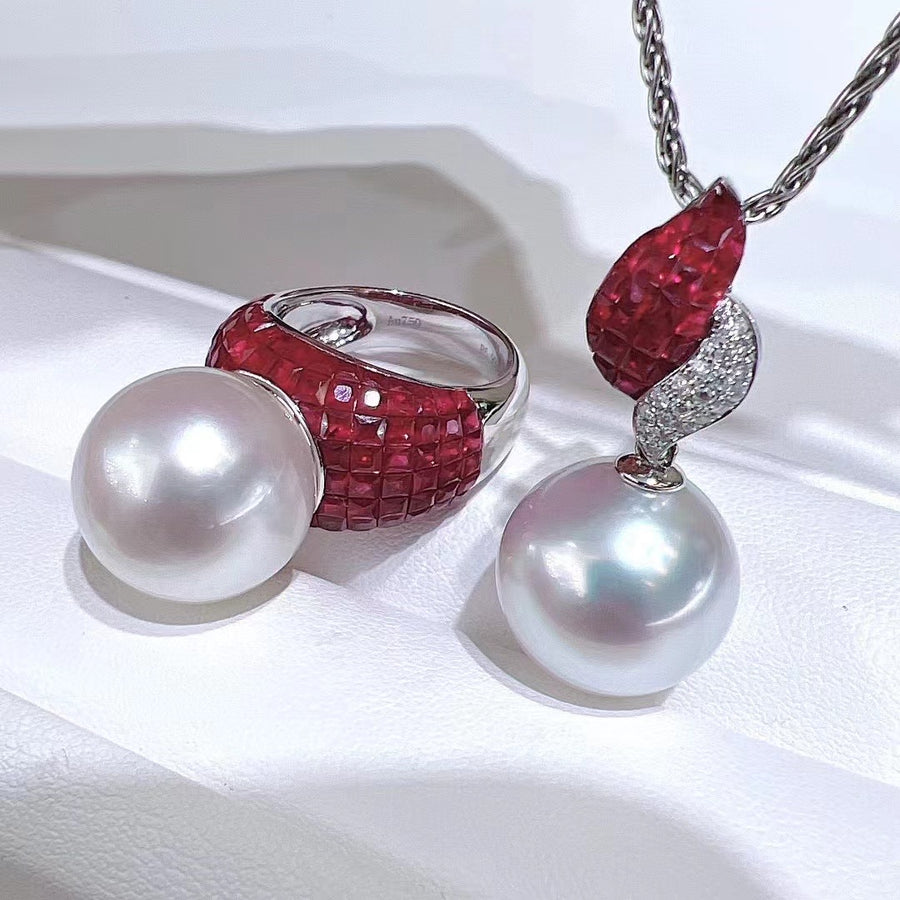 Ruby & South Sea pearl Pendant
