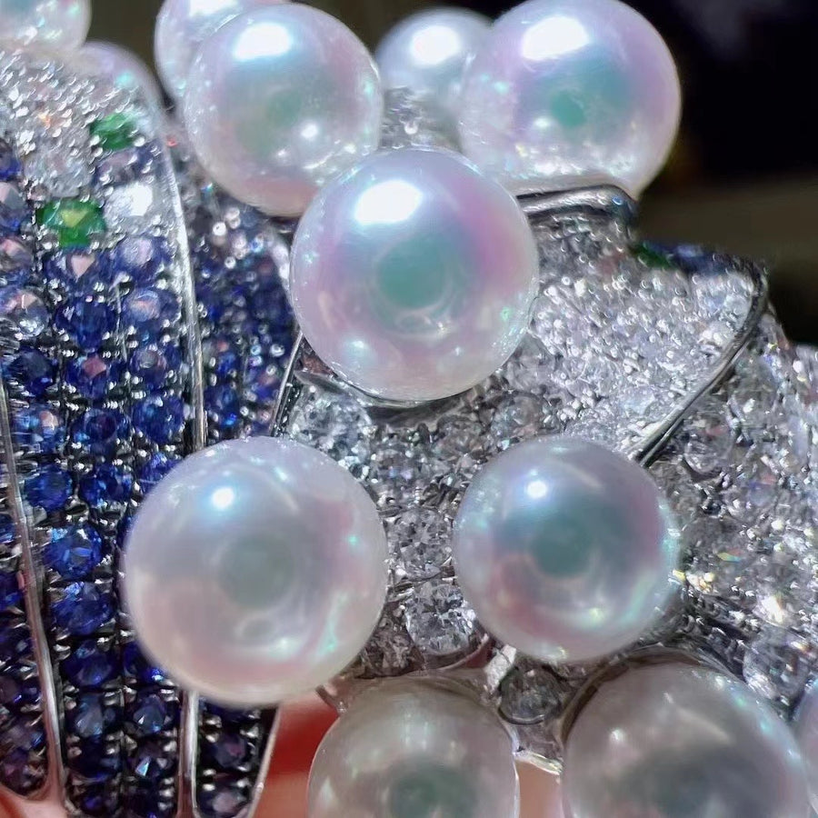 Sapphire & Akoya pearl Ring