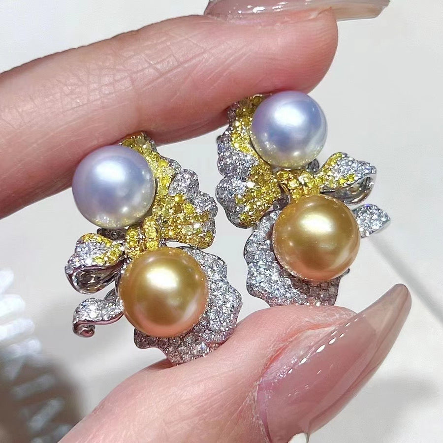 Diamond & south sea pearl Earrings