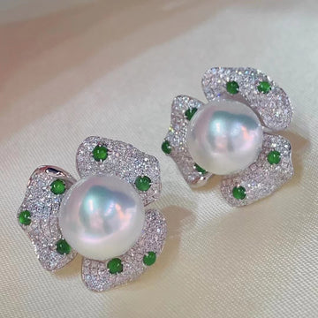 Diamond & South Sea pearl Earrings