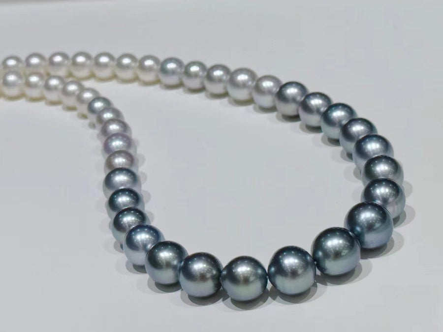 Four Season Colors | 7.5-11.1mm Akoya pearl & Tahitian pearl Necklace