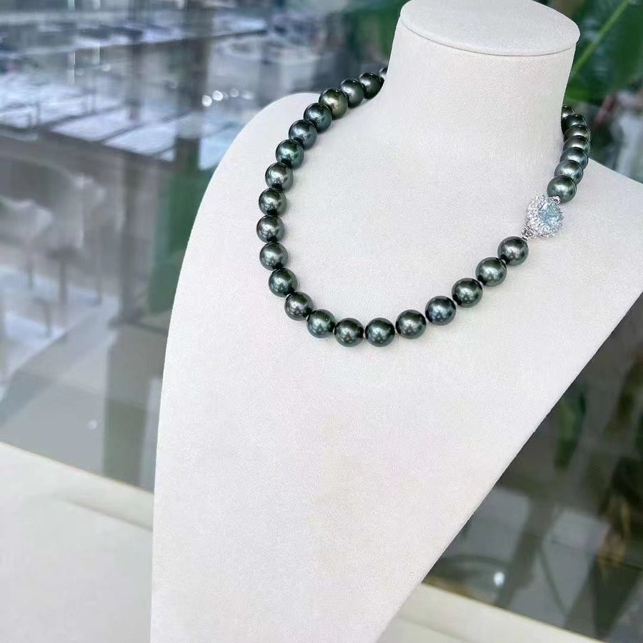 PEACOCK Green | 11-13.7mm Tahitian pearl Necklace