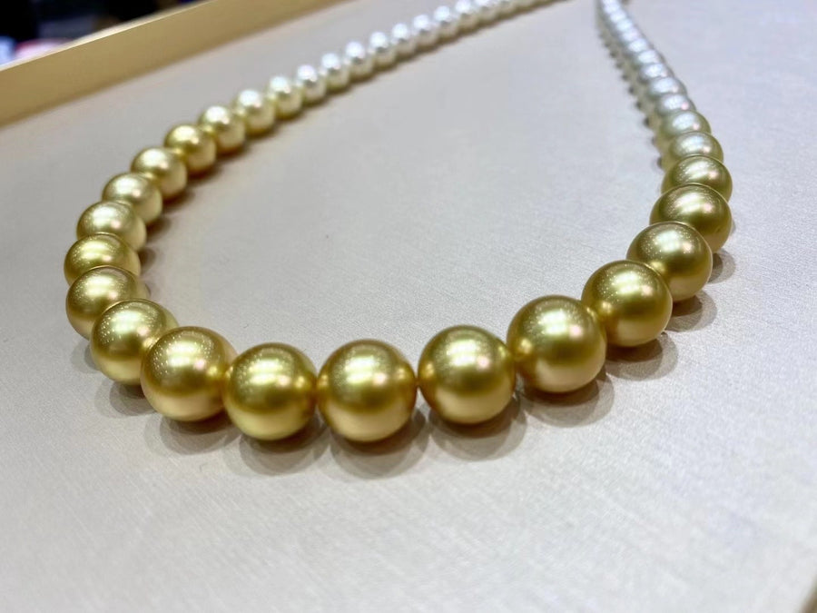 Four Season Colors | 7-11.8mm Akoya pearl & South Sea pearl Necklace