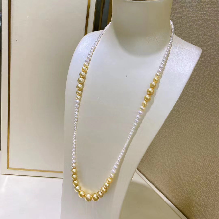 3.5-12.7mm South sea pearl & Akoya pearl Necklace