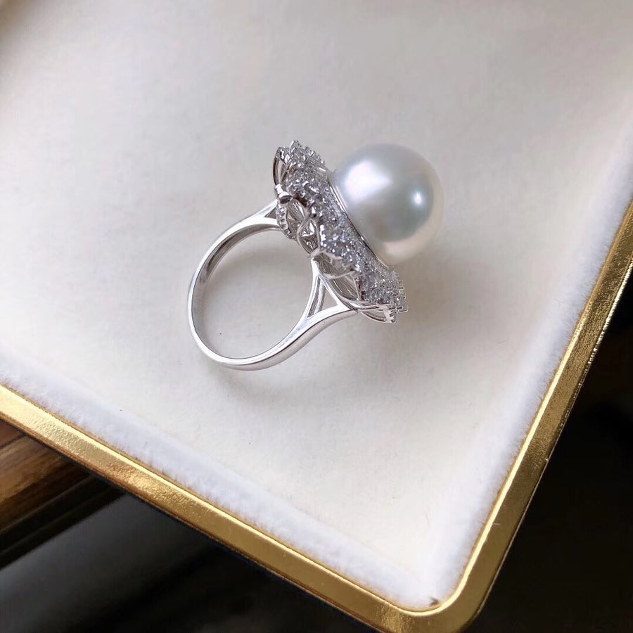 Diamond and south sea pearl ring/pendant