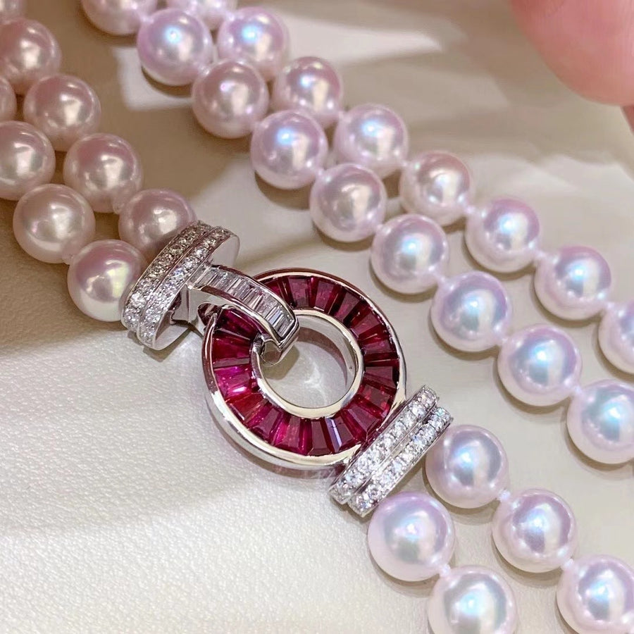Ruby & Akoya pearl Necklace