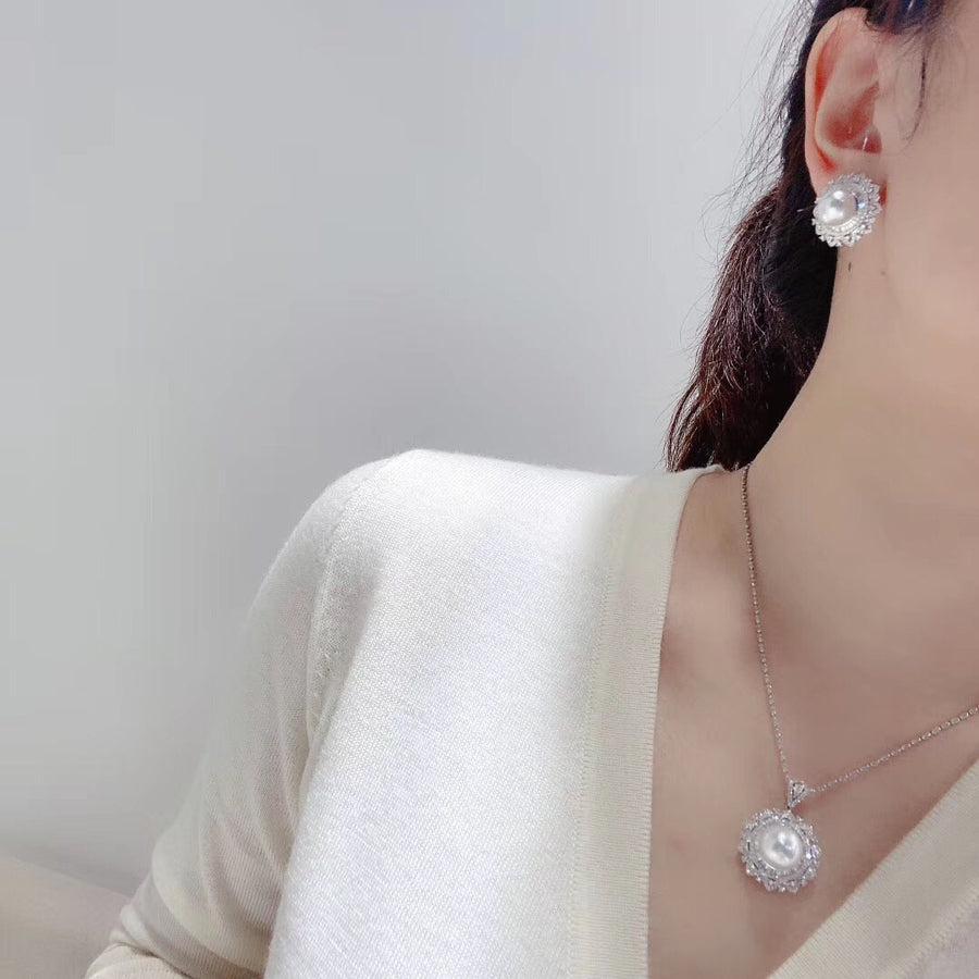 Diamond & South Sea Pearl Earrings
