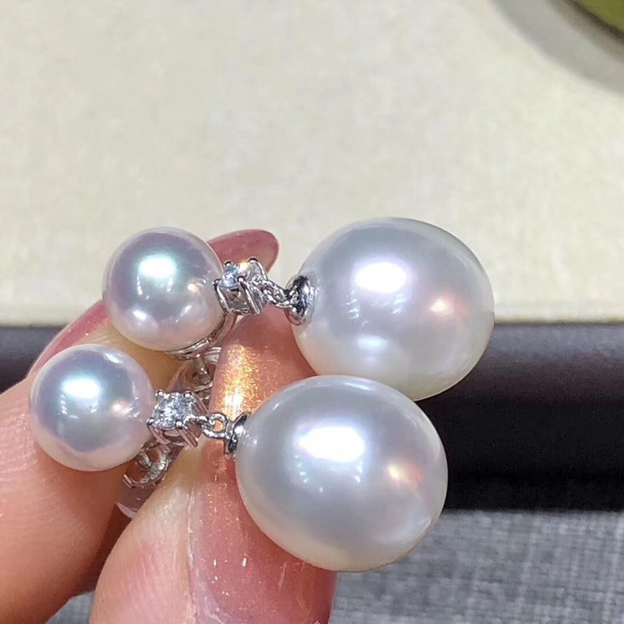 Akoya & South Sea Double Pearl Earrings
