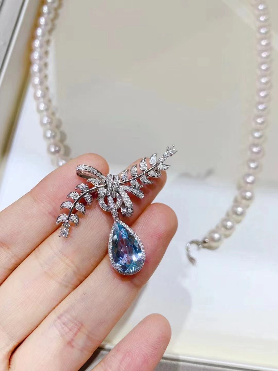 Aquamarine & Akoya pearl Necklace