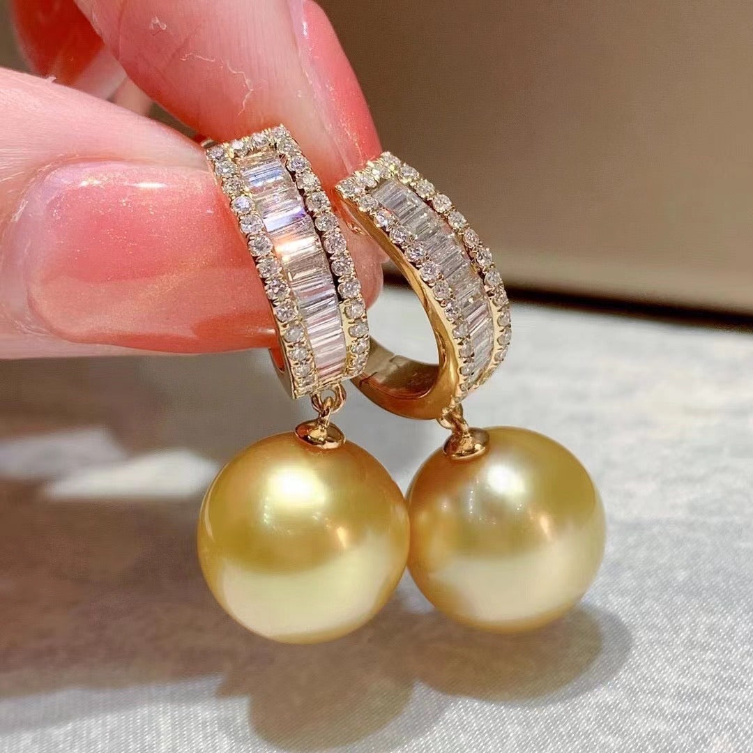 アクセサリー Hirotaka South Sea Pearl Chain Earring South Sea Pearl Floating Oval Earring Large size