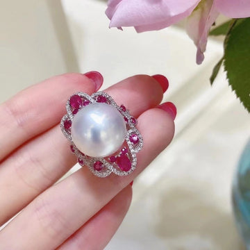 Ruby & South Sea pearl Ring