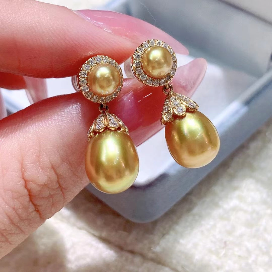 Keshi pearl earrings